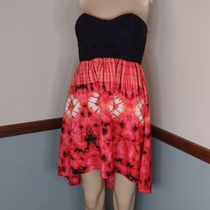 Sequin Hearts Tie Dye Strapless Dress